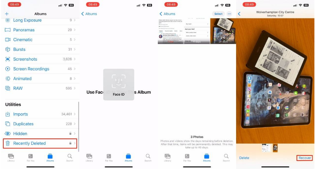 新沂苹果14维修分享 iPhone14 上恢复已删除的照片 