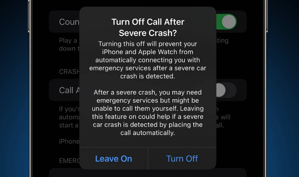 新沂苹果14维修分享 iPhone 14 和 Apple Watch 上关闭崩溃检测 